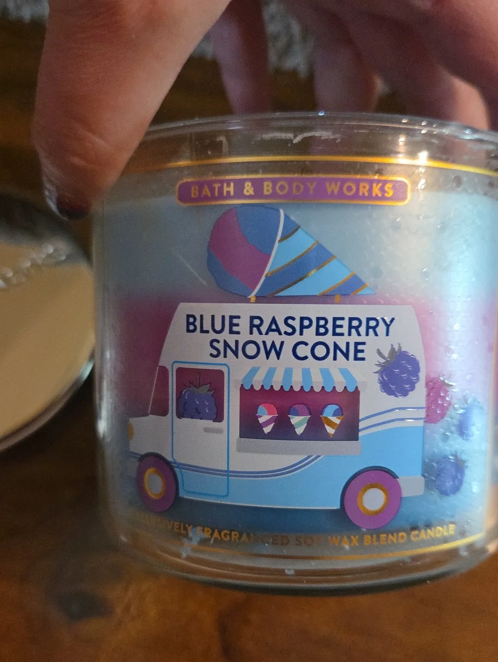 BLUE RASPBERRY SNOW CONE 3 Wick Candle Bath And Body Works